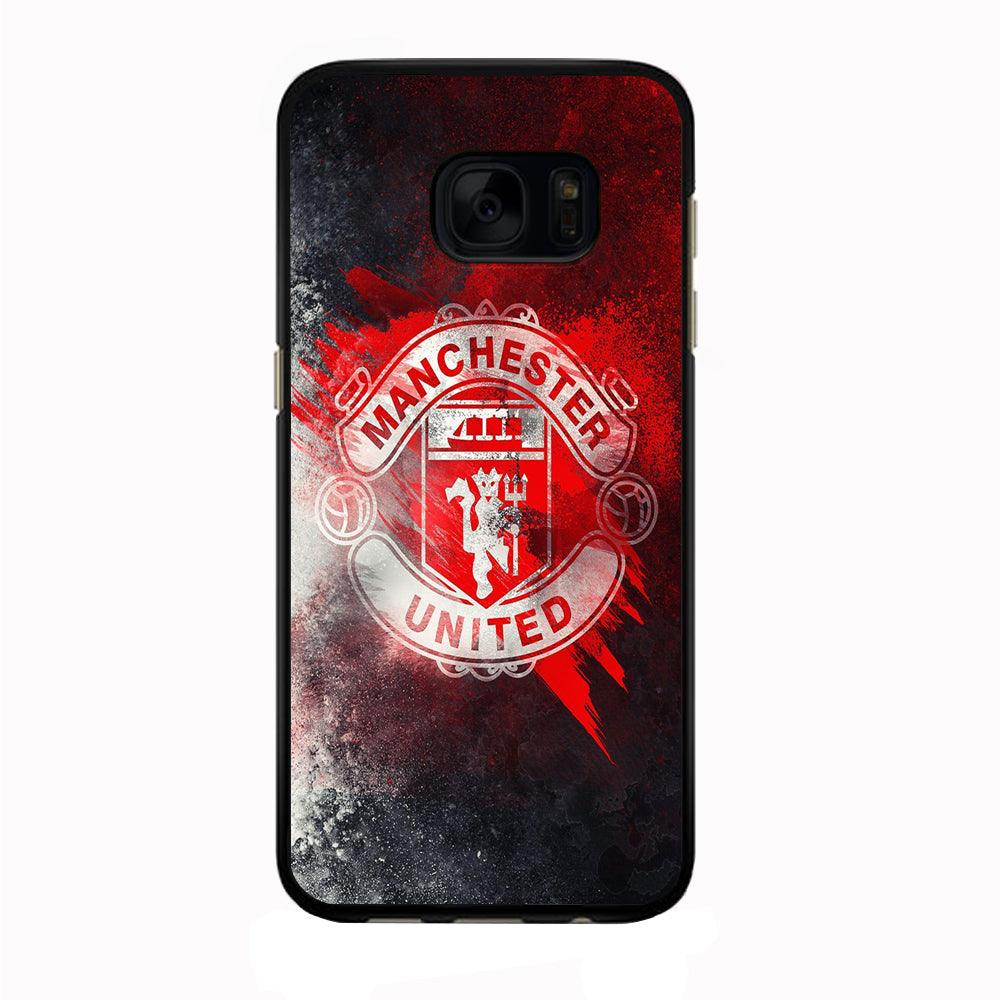 FB Manchester United 002 Samsung Galaxy S7 Edge Case-Rubber / Black (2D Case)-Xtracase