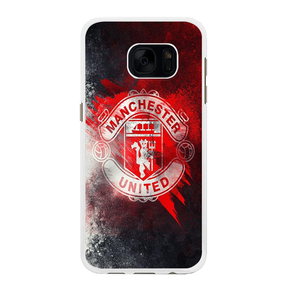 FB Manchester United 002 Samsung Galaxy S7 Edge Case-Rubber / White (2D Case)-Xtracase