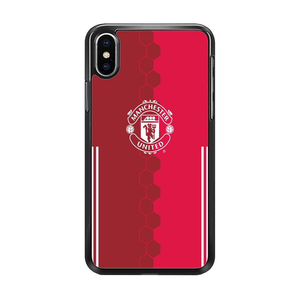 FB Manchester United iPhone Xs Max Case-Rubber / Black (2D Case)-Xtracase