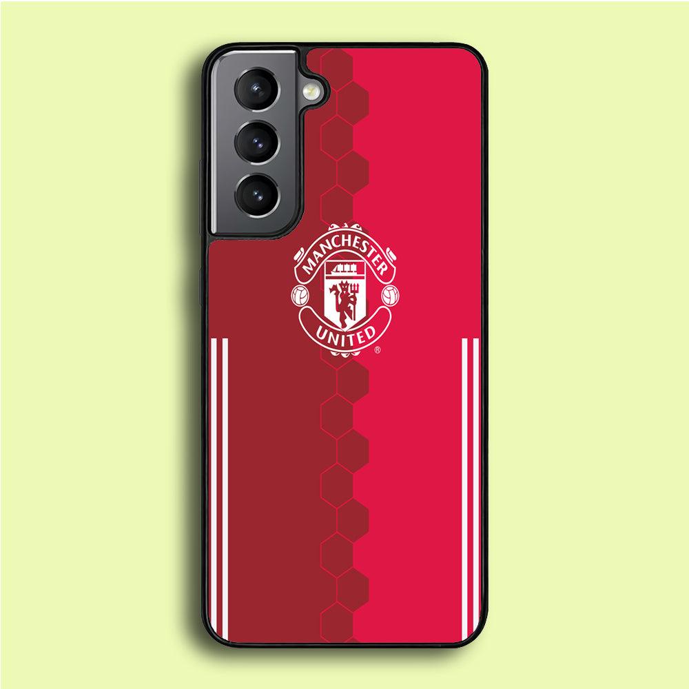 FB Manchester United Samsung Galaxy S21 Plus Case-Rubber / White (2D Case)-Xtracase