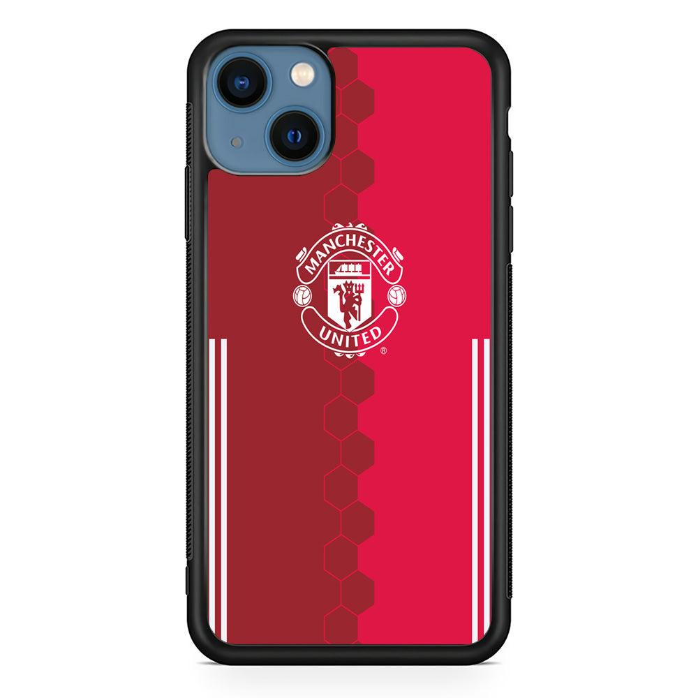 FB Manchester United iPhone 13 Case-Rubber / Black (2D Case)-Xtracase