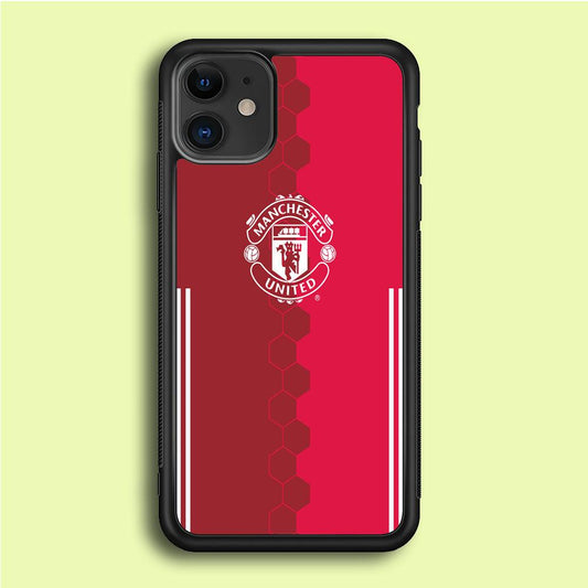 FB Manchester United iPhone 12 Case-Rubber / Black (2D Case)-Xtracase