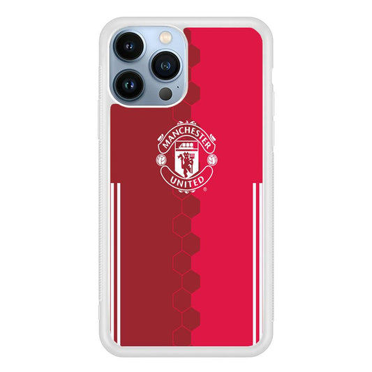 FB Manchester United iPhone 13 Pro Case-Rubber / White (2D Case)-Xtracase