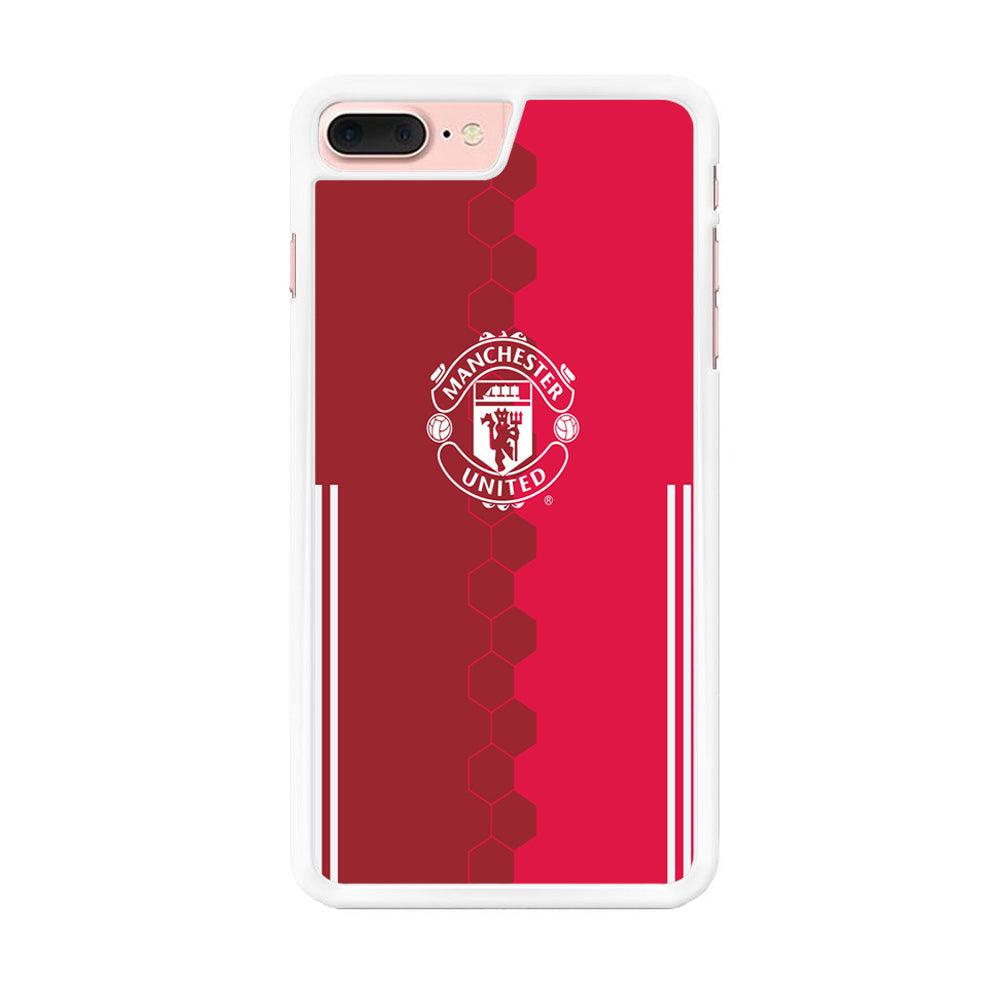FB Manchester United iPhone 7 Plus Case-Rubber / White (2D Case)-Xtracase