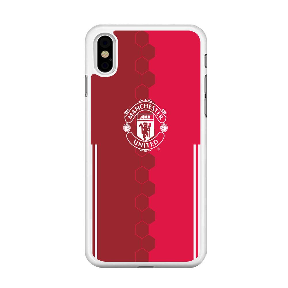 FB Manchester United iPhone Xs Max Case-Rubber / White (2D Case)-Xtracase