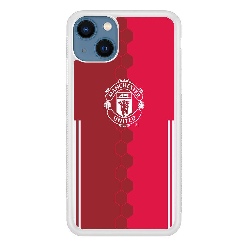 FB Manchester United iPhone 13 Mini Case-Rubber / White (2D Case)-Xtracase