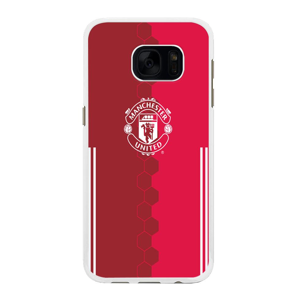 FB Manchester United Samsung Galaxy S7 Edge Case-Rubber / White (2D Case)-Xtracase