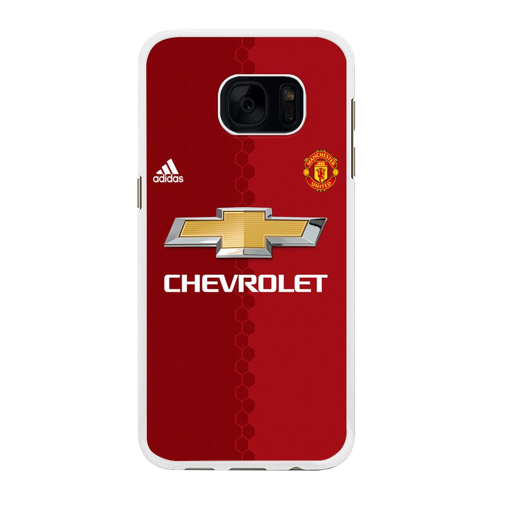 FB Manchester United Jersey Samsung Galaxy S7 Edge Case-Rubber / White (2D Case)-Xtracase