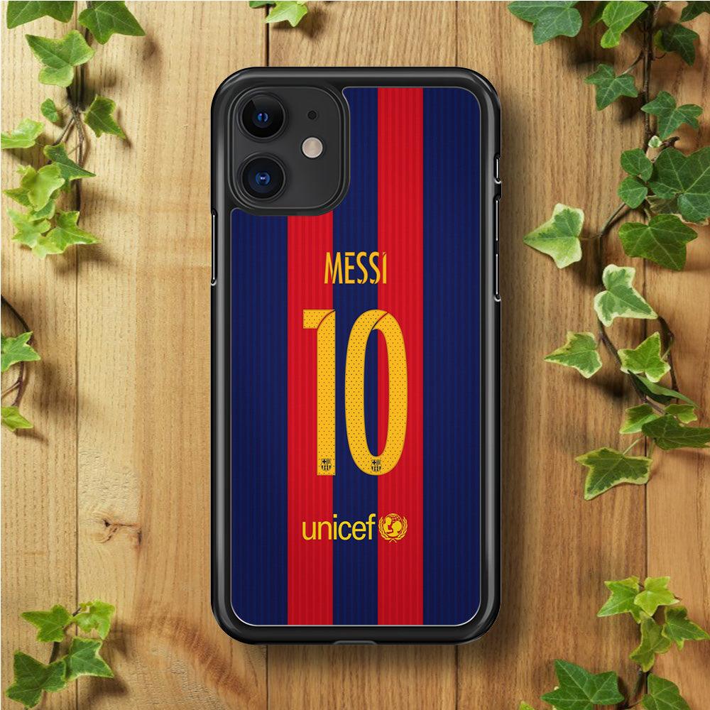 FB Messi Jersey iPhone 11 Case-Rubber / Black (2D Case)-Xtracase