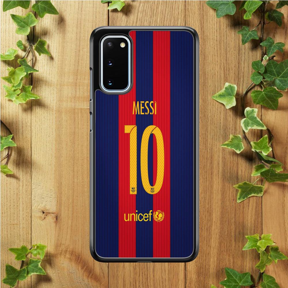 FB Messi Jersey Samsung Galaxy S20 Case-Rubber / White (2D Case)-Xtracase