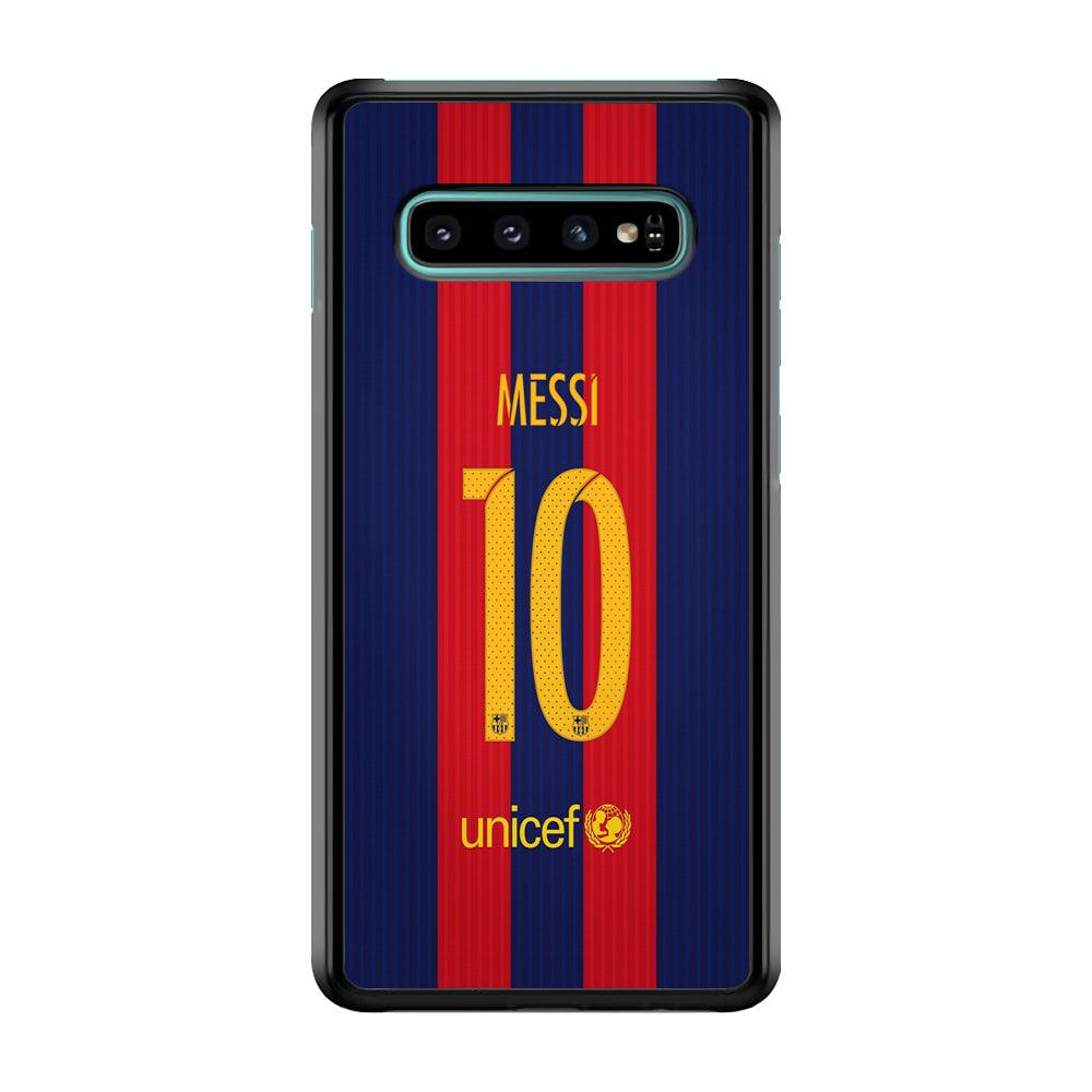 FB Messi Jersey Samsung Galaxy S10 Case-Plastic / Full Wrap (3D Case)-Xtracase