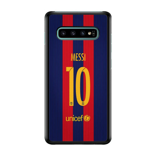 FB Messi Jersey Samsung Galaxy S10 Case-Plastic / Full Wrap (3D Case)-Xtracase