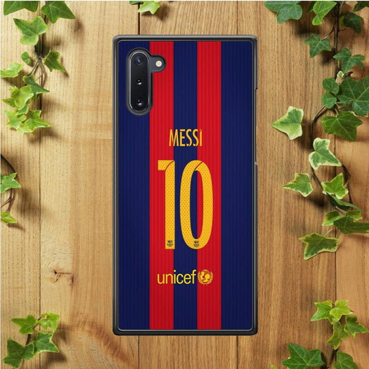 FB Messi Jersey Samsung Galaxy Note 10 Case-Rubber / Black (2D Case)-Xtracase