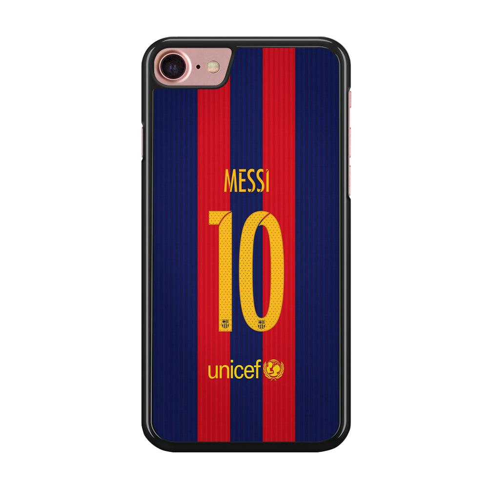 FB Messi Jersey iPhone 7 Case-Rubber / Black (2D Case)-Xtracase