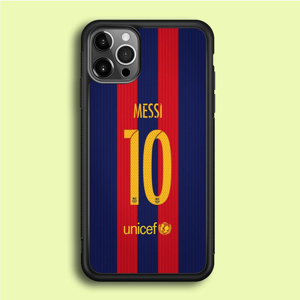 FB Messi Jersey iPhone 12 Pro Case-Rubber / Black (2D Case)-Xtracase