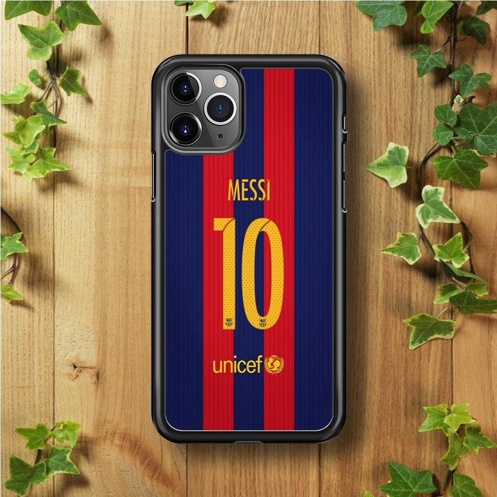 FB Messi Jersey iPhone 11 Pro Max Case-Rubber / Black (2D Case)-Xtracase