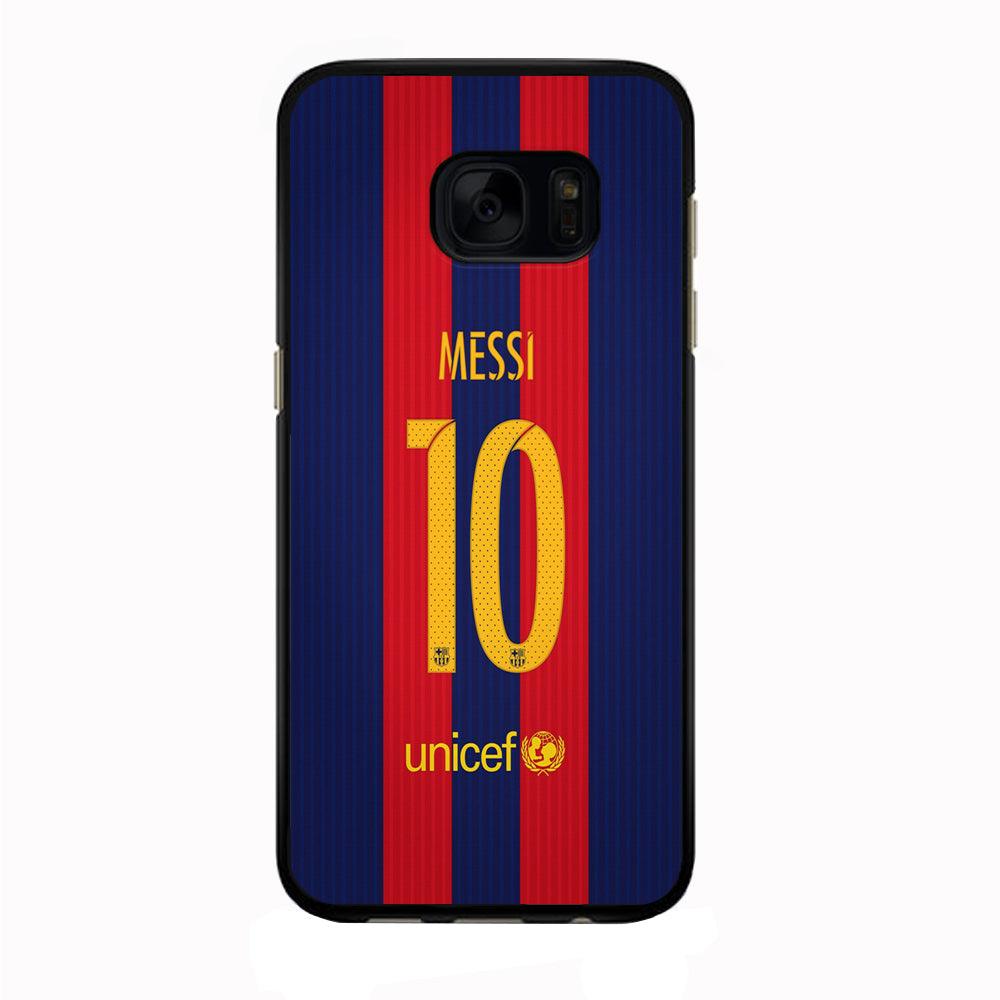 FB Messi Jersey Samsung Galaxy S7 Edge Case-Rubber / Black (2D Case)-Xtracase