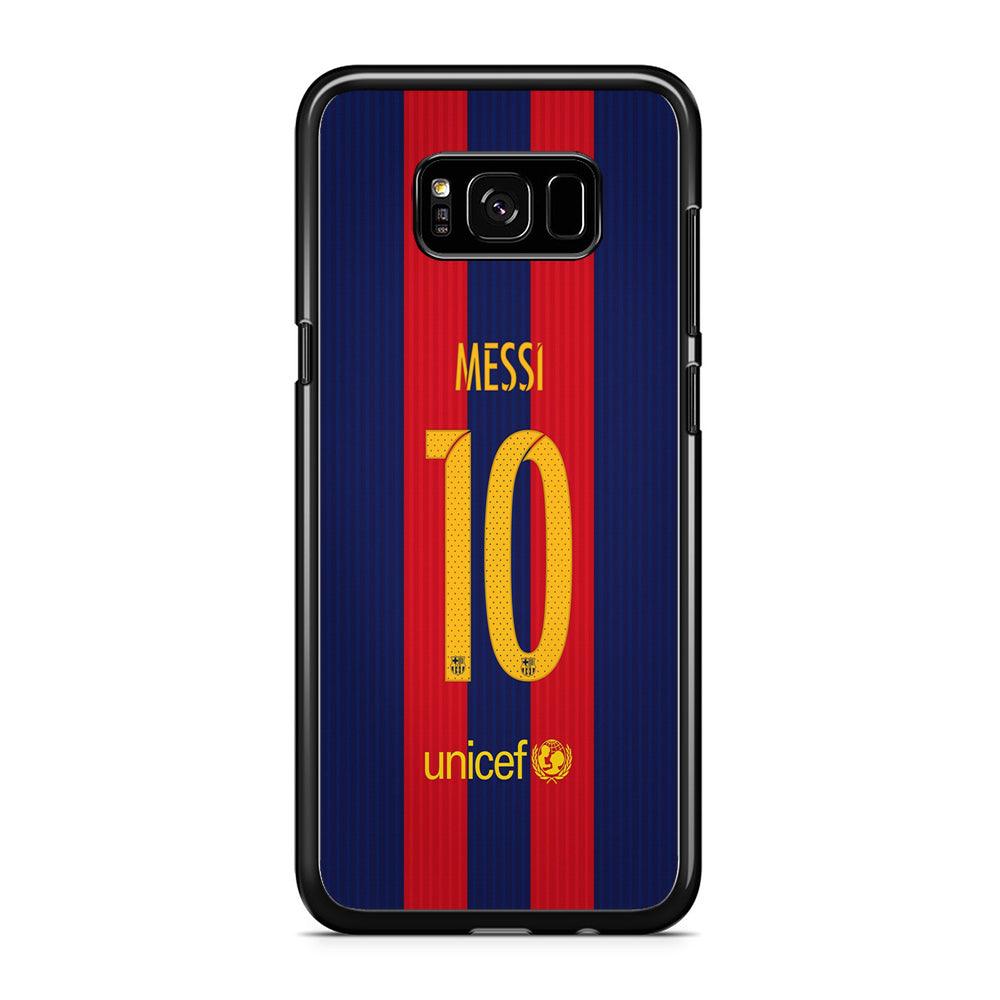 FB Messi Jersey Samsung Galaxy S8 Case-Rubber / Black (2D Case)-Xtracase