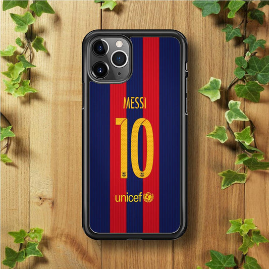 FB Messi Jersey iPhone 11 Pro Case-Rubber / Black (2D Case)-Xtracase
