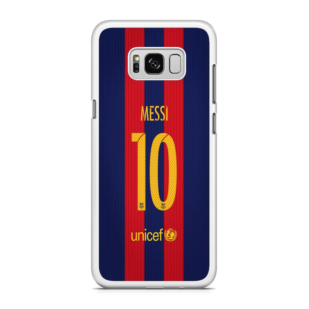 FB Messi Jersey Samsung Galaxy S8 Case-Rubber / White (2D Case)-Xtracase