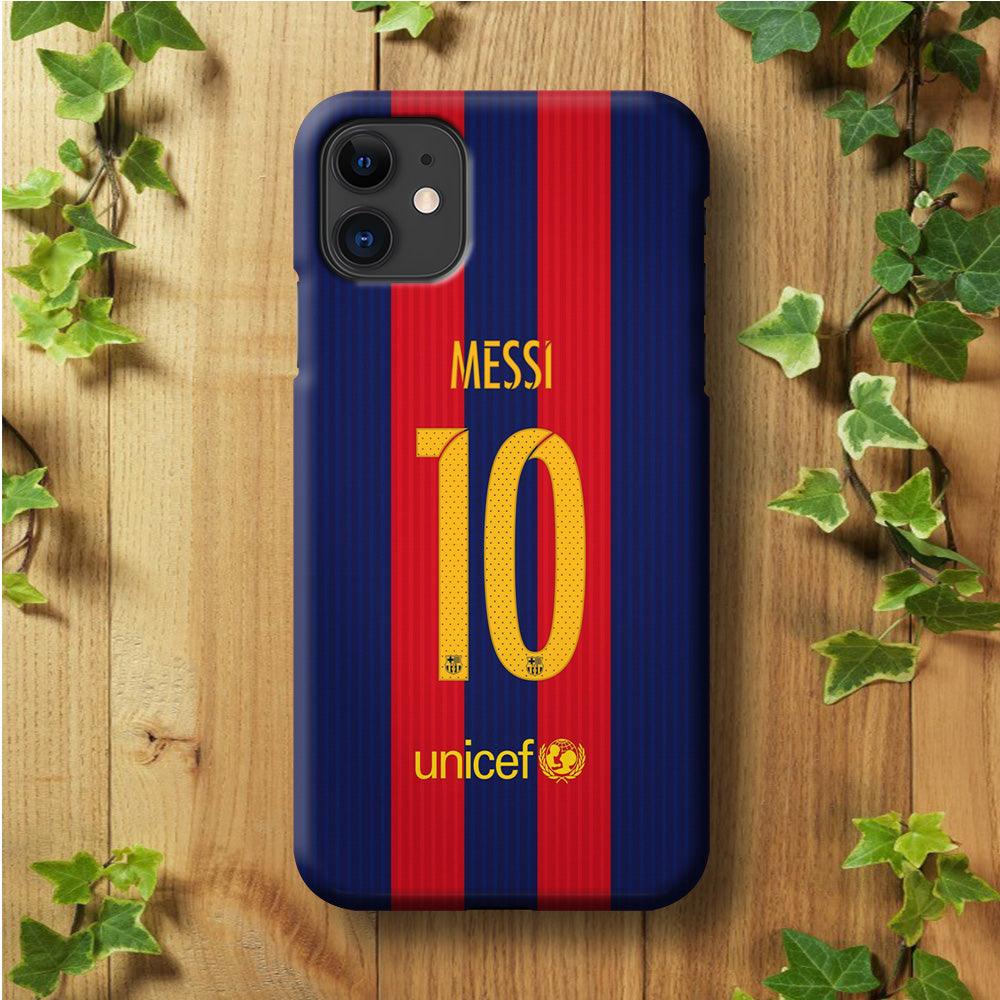 FB Messi Jersey iPhone 11 Case-Plastic / Full Wrap (3D Case)-Xtracase