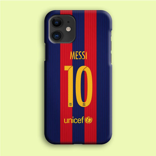 FB Messi Jersey iPhone 12 Case-Plastic / Full Wrap (3D Case)-Xtracase