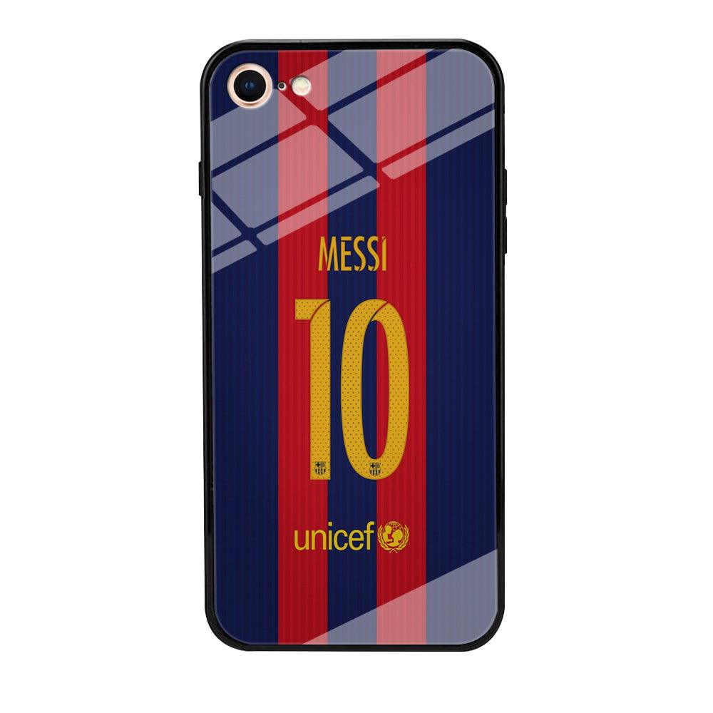 FB Messi Jersey iPhone 7 Case-Tempered Glass Case-Xtracase
