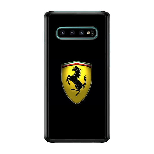 Ferrari Logo Black Samsung Galaxy S10 Case-Plastic / Full Wrap (3D Case)-Xtracase