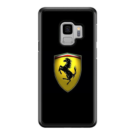 Ferrari Logo Black Samsung Galaxy S9 Case-Plastic / Full Wrap (3D Case)-Xtracase