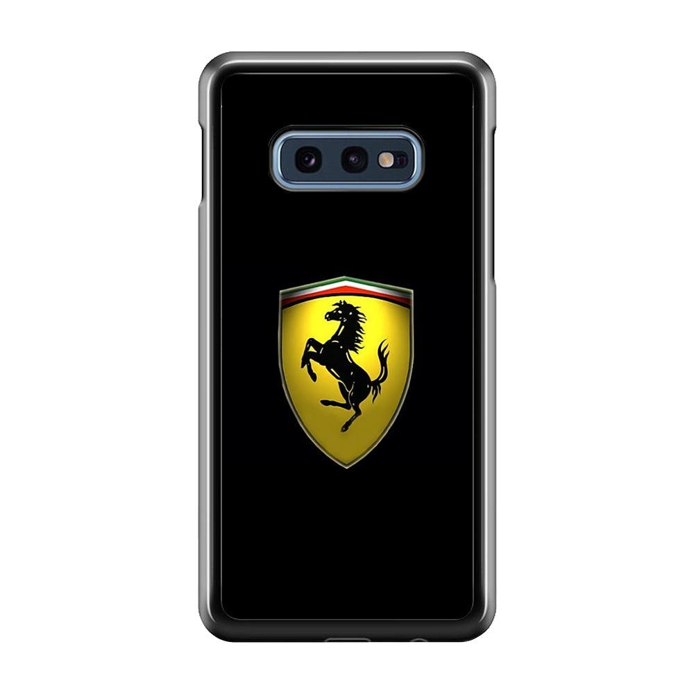 Ferrari Logo Black Samsung Galaxy S10E Case-Plastic / Full Wrap (3D Case)-Xtracase