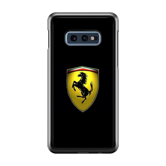 Ferrari Logo Black Samsung Galaxy S10E Case-Plastic / Full Wrap (3D Case)-Xtracase