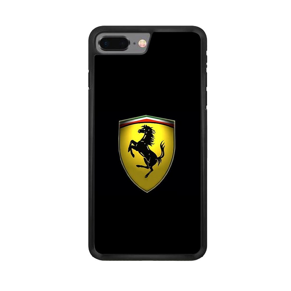 Ferrari Logo Black iPhone 7 Plus Case-Rubber / Black (2D Case)-Xtracase
