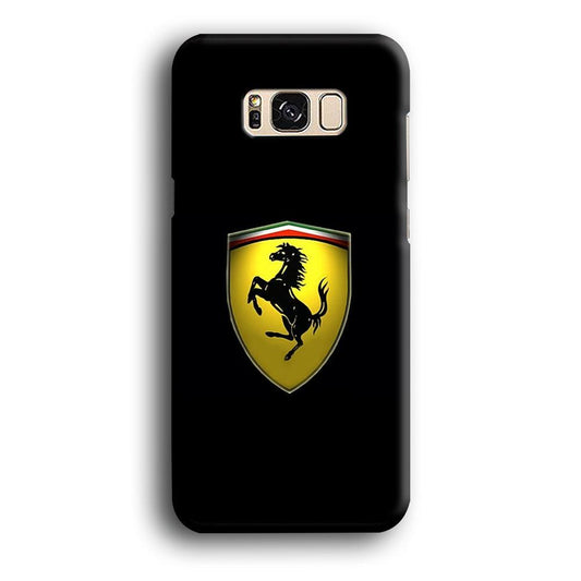 Ferrari Logo Black Samsung Galaxy S8 Case-Plastic / Full Wrap (3D Case)-Xtracase