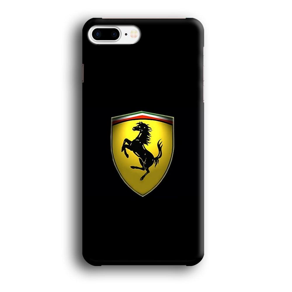 Ferrari Logo Black iPhone 8 Plus Case-Plastic / Full Wrap (3D Case)-Xtracase