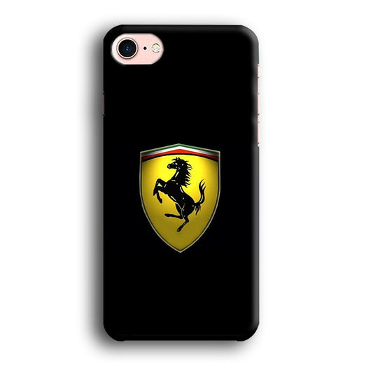 Ferrari Logo Black iPhone 8 Case-Plastic / Full Wrap (3D Case)-Xtracase