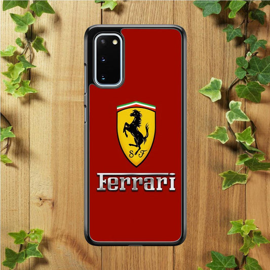 Ferrari Logo Red 001 Samsung Galaxy S20 Case-Plastic / Full Wrap (3D Case)-Xtracase