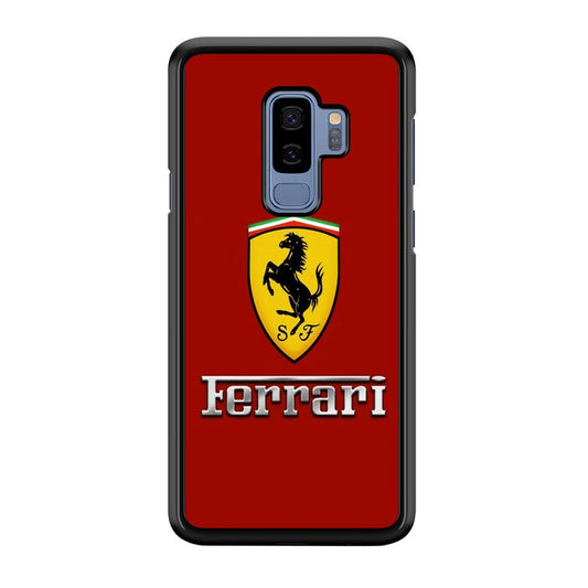Ferrari Logo Red 001 Samsung Galaxy S9 Plus Case-Plastic / Full Wrap (3D Case)-Xtracase