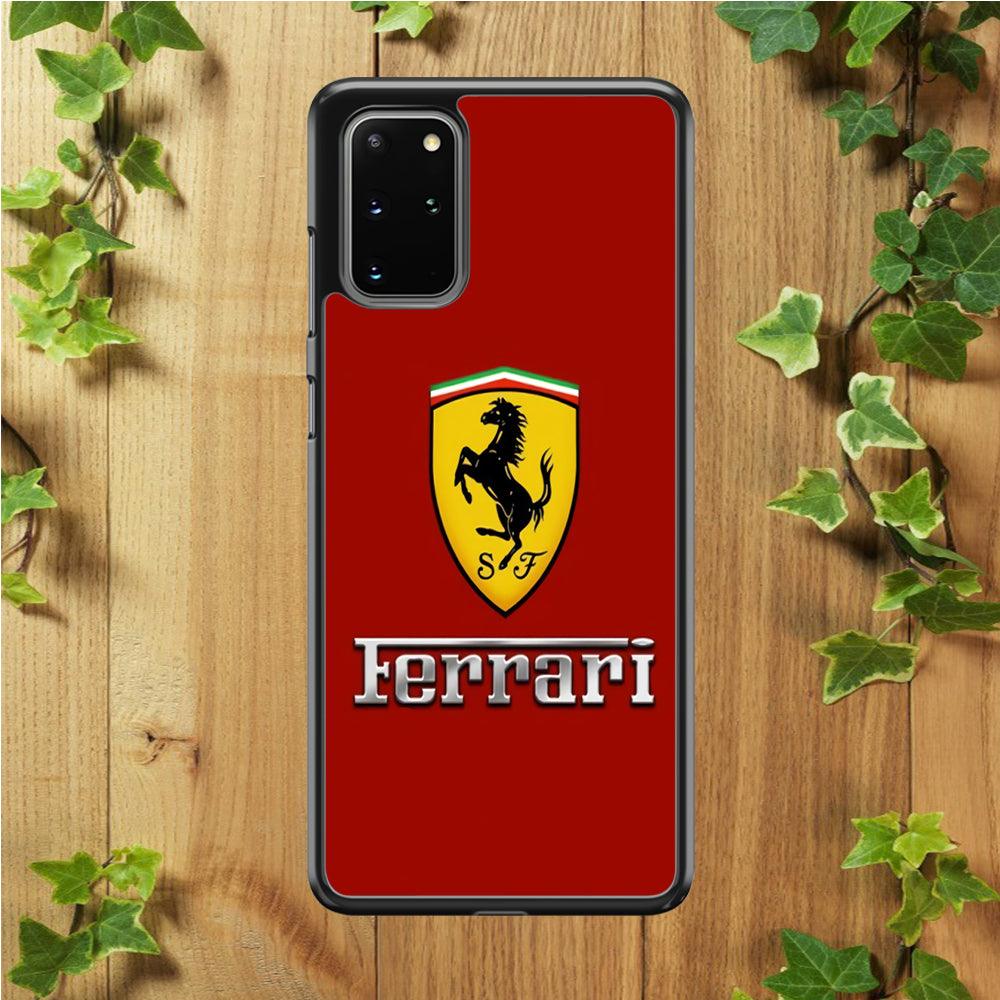 Ferrari Logo Red 001 Samsung Galaxy S20 Plus Case-Rubber / White (2D Case)-Xtracase