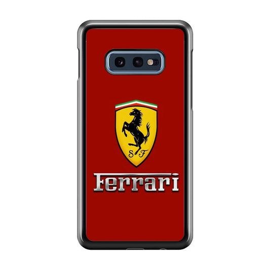 Ferrari Logo Red 001 Samsung Galaxy S10E Case-Plastic / Full Wrap (3D Case)-Xtracase