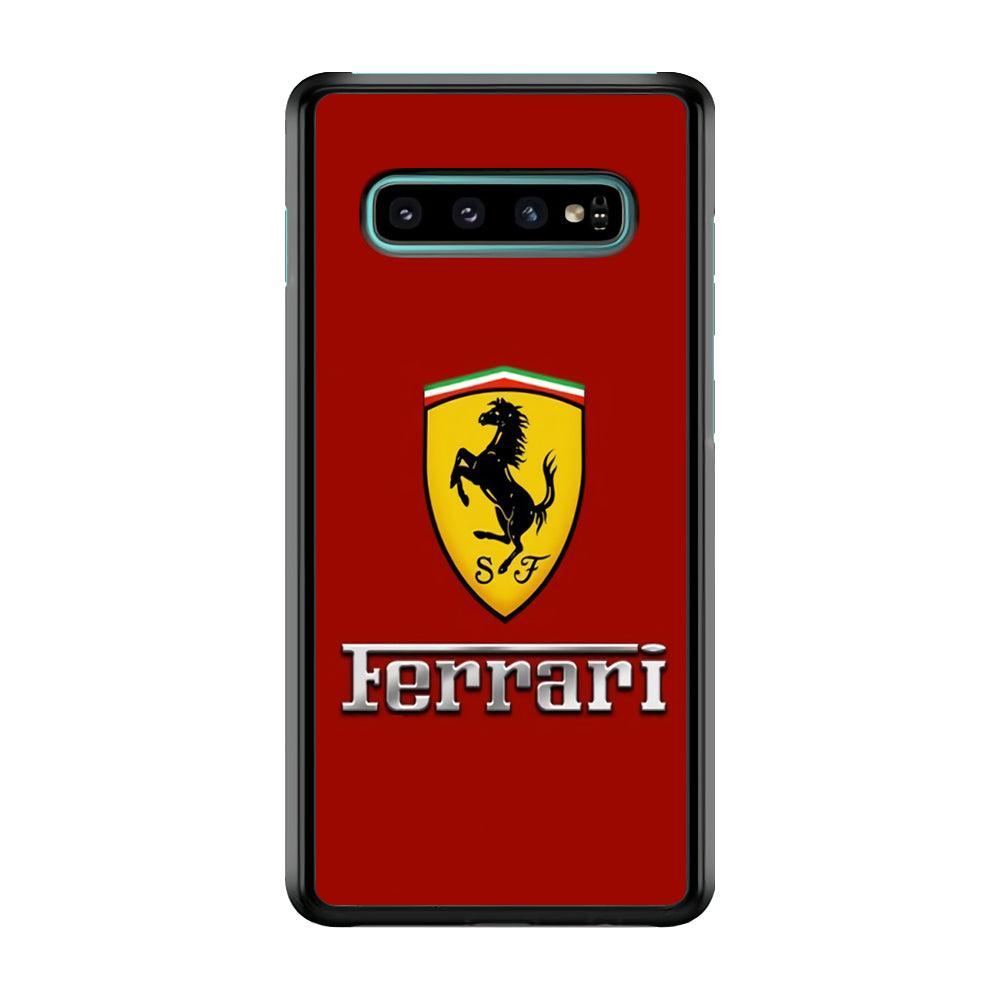 Ferrari Logo Red 001 Samsung Galaxy S10 Case-Plastic / Full Wrap (3D Case)-Xtracase