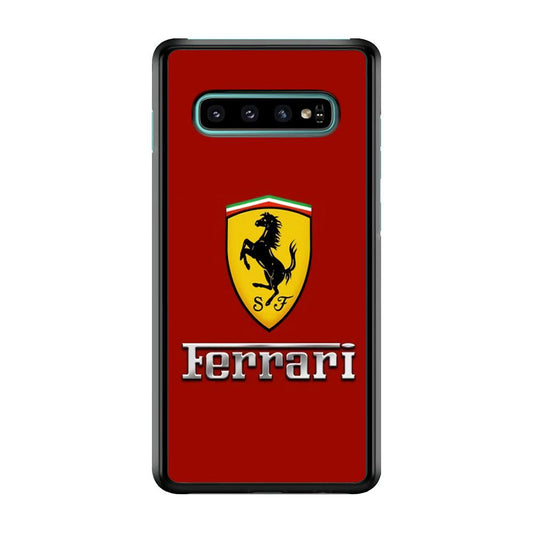 Ferrari Logo Red 001 Samsung Galaxy S10 Case-Plastic / Full Wrap (3D Case)-Xtracase