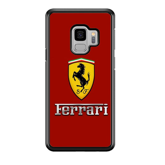 Ferrari Logo Red 001 Samsung Galaxy S9 Case-Plastic / Full Wrap (3D Case)-Xtracase