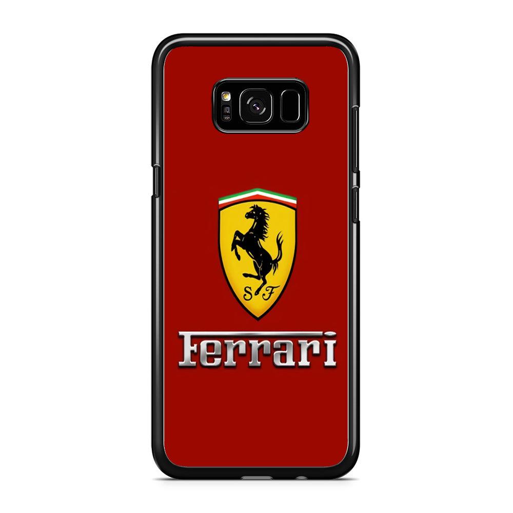 Ferrari Logo Red 001 Samsung Galaxy S8 Case-Rubber / Black (2D Case)-Xtracase
