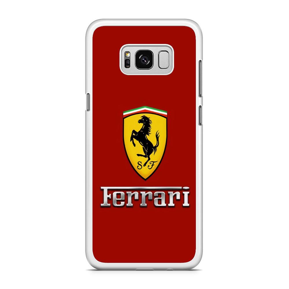 Ferrari Logo Red 001 Samsung Galaxy S8 Case-Rubber / White (2D Case)-Xtracase