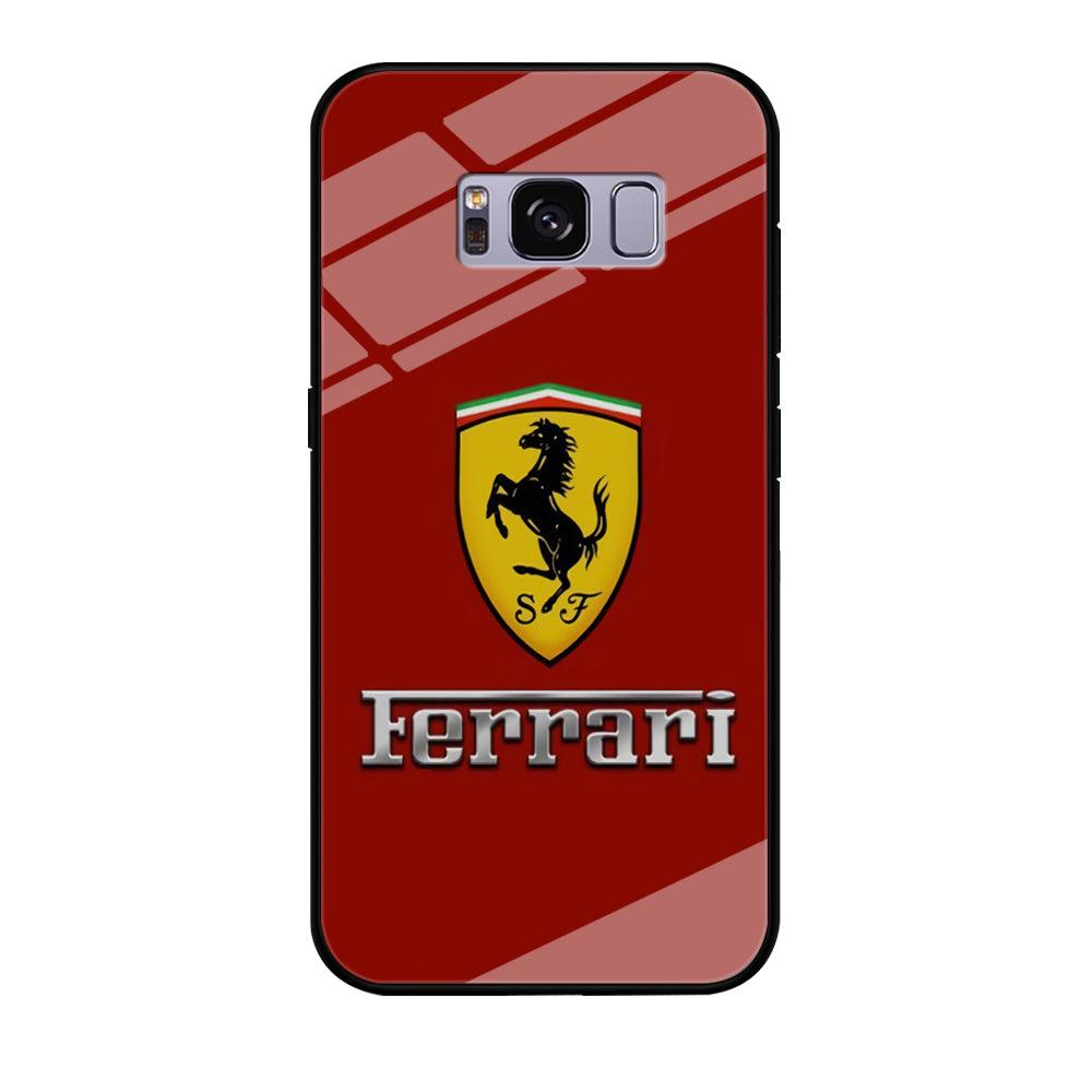 Ferrari Logo Red 001 Samsung Galaxy S8 Case-Tempered Glass Case-Xtracase