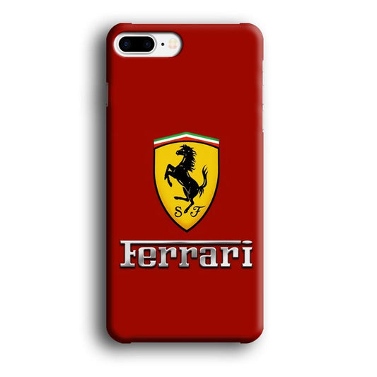 Ferrari Logo Red 001 iPhone 8 Plus Case-Plastic / Full Wrap (3D Case)-Xtracase