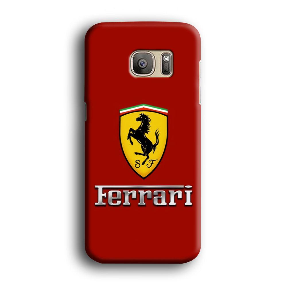 Ferrari Logo Red 001 Samsung Galaxy S7 Edge Case-Plastic / Full Wrap (3D Case)-Xtracase
