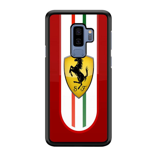 Ferrari Logo Red 002 Samsung Galaxy S9 Plus Case-Plastic / Full Wrap (3D Case)-Xtracase