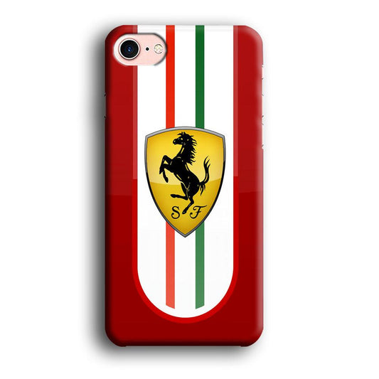 Ferrari Logo Red 002 iPhone 8 Case-Plastic / Full Wrap (3D Case)-Xtracase