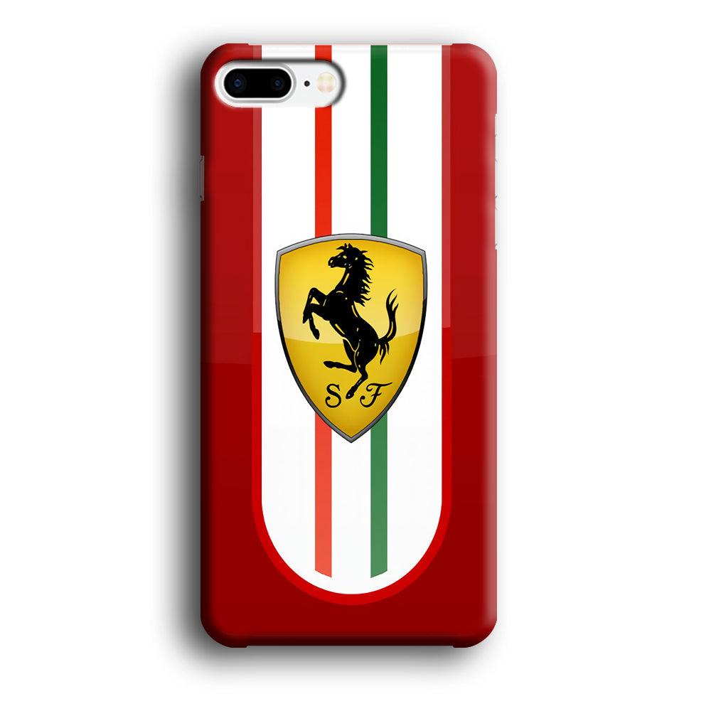 Ferrari Logo Red 002 iPhone 8 Plus Case-Plastic / Full Wrap (3D Case)-Xtracase